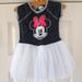 Disney Dresses | Euc Baby Girl Minnie Mouse Dress Sz 18m | Color: Gray/White | Size: 18mb