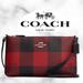 Coach Bags | Coach Zip Top Crossbody With Buffalo Plaid Print | Color: Black/Red | Size: Os