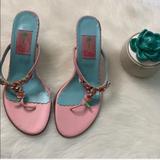 Lilly Pulitzer Shoes | Lily Pulitzer | Flower Thong Heel Pink And Blue | Color: Blue/Pink | Size: 8