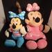 Disney Toys | 2 Disney Minnie Mouse Mini Bean Bag Plush 10&11” Toy Red & Multi Color Dress Vtg | Color: Black/Red | Size: Osbb