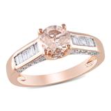 1.3 CTTW Diamond, Morganite Ring in 14 KARAT ROSE GOLD 9