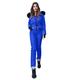 Darringls One-piece ski overall, women's warm hoodie, ski suit, snow ski suit, jumpsuit with zip, overalls, snowboard suit, snow-proof coats, ski jacket, blue, M