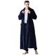 Sleeve Pajamas Flannel Warm Long Long Fleece Bathrobe Men Nightgown Winter Pant Set Women's Coat Lightweight Jacket (Navy, L)