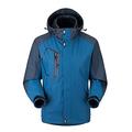 Outdoor Ski Jacket Men Sports Velvet Pocket Mountaineering Waterproof Hooded Men's Coats & Jackets Jacket For Men (Blue, XXXXL)