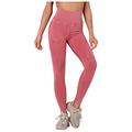 uiou Color Hip-Lifting Pure High-Waist Pants Running Yoga Fitness Women's Sports Yoga Pants (Pink, L)