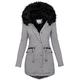 Women's Winter Hooded Coat Waterproof Warm Long Puffer Jacket Parka (Color : Gray, Size : L)