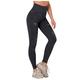 Running Pure Color Pants Sports High-Waist Hip-Lifting Yoga Fitness Women's Yoga Pants (Black, L)