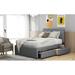 Red Barrel Studio® Tufted Storage Platform Bed Wood & /Upholstered/Linen in Gray/Black | 47.12 H x 56 W x 78 D in | Wayfair