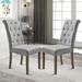 Red Barrel Studio® Tufted Linen Solid Wood Parsons Chair Wood/Upholstered/Fabric in Gray | 40 H x 22 W x 22 D in | Wayfair