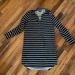 Madewell Dresses | Madewell Black And And White Striped Shirt Dress Size Xs | Color: Black/White | Size: Xs