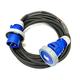 32 Amp 3 Pin 240V IP67 Waterproof Single Phase Extension Lead - PCE Blue - 6mm² Heavy Duty Industrial H07RN-F Rubber Cable - 32A 1PH HO7 (10 Metre)