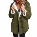 Fleece Jacket Women,Bartira 2021 New Women Faux Fur Long Teddy Coat Double Breasted Pea Coat Green