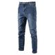 LGQ Men's Jeans Mid-Waist Tight-Fitting Feet Pants Micro Stretch Large Size Men's Casual Trousers Suitable for Casual Work,Blue,5XL