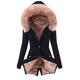 Ladies Fur Lining Coat Womens Winter Warm Thick Long Jacket Hooded Overcoat Lined winter jacket