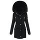 Women Winter Warm Coat Hooded Fleece Lined Parkas Overcoat Faux Fur Hood Fuzzy Sherpa Outwear Jackets