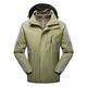 Orgrul 1088 Men's Winter Jacket Quilted Jacket Lined with Stand-Up Collar and Removable Lined Hood, Army Green, XXXXXL