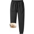 Men Fleece Sweatpants Elastic Waist Joggers Casual Slim Fit Cuffed Sports Trousers Soft Drawstring Winter Tracksuit Bottoms Pants With Pockets (Color : Black, Size : XXL)