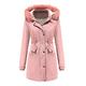 Ladies Faux Fur Lining Coat Womens Winter Warm Thick Long Jacket Hooded Overcoat Fashion Trench Coat Jacket