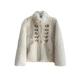 Women's Winter Fashion Fur Coat Luxury Faux Fox Fur Coat Slim Long Sleeve Collar Coat Cocktail Club Party Parker Faux Fur Coat (White,M)