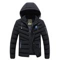 Orgrul Men's Winter Jacket, Quilted Jacket, Transition Jacket, Buffer Down Jacket, Zip, Sports Jacket, Fur Hood, Padded Zip, Outdoor Casual Style 1DD0, black, XL