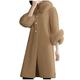 Sexy trench coats for women,Women Faux Coat Elegant CollarThick Warm Long Sleeve Cotton Lining Outerwear Long Fake Jacket,Waterproof Lightweight Rain Jacket Active Outdoor Hooded Raincoat