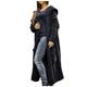 Zldhxyf Women's Long Cardigan Sweater with Hood Plain Knitted Jumper Long Casual Knitted Jumper Loose Cardigan Hoodie Chunky Knit Jumper for Autumn Winter, black, XXXXXL