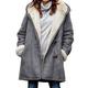 Women's Fluffy Fleece Lined Jacket Hoodie Coat Thick Winter Warm Parka Coat Ladies Long Sleeve Cardigan Outwear 3XL Grey