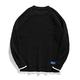 Segindy Men's Jumpers Fashion Solid Color Loose Round Neck Long Sleeve Comfortable Daily All-Match Casual Knitted Sweater 6XL Black