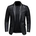 BKPPBi1lkin Leather Jacket Mens Korean Version of Leather Jacket Men's Jacket Slim-fit Mens Leather Blazer 5XL (Color : Black, Size : Asian L is EUR S)