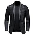 BKPPBi1lkin Leather Jacket Mens Korean Version of Leather Jacket Men's Jacket Slim-fit Mens Leather Blazer 5XL (Color : Black, Size : Asian 5XL is EUR 3XL)