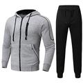 Auenix Men's Tracksuit Hoodie, Solid Color Full Sweatshirt and Pants, Suit Men Full Winter Tracksuit Long Sleeve Tracksuit Man, Jogger Gym Jumpsuit, grey, XXXXL