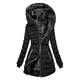 Winter Coat for Women,Womens Warm Long Coat Fur Collar Hooded Jacket Slim Parka Outwear Fleece Lined Trench Coat