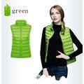 Women Sleeveless Women Ultra Light Down Vests Slim Jacket Girl Gilet Plus Lightweight Windproof Warm Waistcoat Vest (Color : Green, Size : XXL)