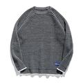 Segindy Men's Jumpers Fashion Solid Color Loose Round Neck Long Sleeve Comfortable Daily All-Match Casual Knitted Sweater M Grey