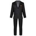 Kaerm Boys Slim Fit Suit Kids Formal Dress Suits 4 Piece Wedding Outfits Blazer & Vest & Trousers & Neck Tie Black 9-12 Months