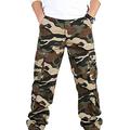 Men's Cargo Pants, Men's Tactical Pants Multi-Pocket Combat Army Pants Men's Waterproof Breathable Resistant Cargo Pants Large Size (Color : Khaki, Size : 4XL)