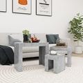 Susany Coffee Table Set, Nest of 3 Side Tables Bedside Tables Morden Sofa Table Nesting Coffee Tables 3 pcs, for Living Room, Bedroom or Office, Concrete Grey Chipboard