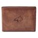 Men's Fossil Brown Montana State Bobcats Leather Derrick Front Pocket Bi-Fold Wallet