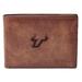 Men's Fossil Brown South Florida Bulls Leather Derrick Front Pocket Bi-Fold Wallet