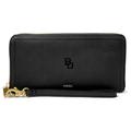 Women's Fossil Black Baylor Bears Leather Logan RFID Zip Around Clutch