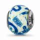 925 Sterling Silver Reflections Italian Decorative Blue & White Glass Bead; for Adults and Teens; for Women and Men