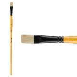 Creative Mark Mimik Paint Brush Professional Artist Synthetic Hog Bristle Long Handled Brush- Bright Size 12