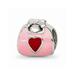 925 Sterling Silver Reflections Pink/Red Enameled Purse Bead; for Adults and Teens; for Women and Men