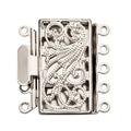 Filigree Square 5 Strang Box Clasp Platinum-Finished Brass 22x23mm pack of 1 (3-Pack Value Bundle) SAVE $2