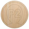 Player Two Person Indicator Gaming Icon Wood Shape Unfinished Piece Cutout Craft DIY Projects - 6.25 Inch Size - 1/8 Inch Thick