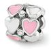 Reflection Beads Sterling Silver Reflections Pink Enamel Crystal Hearts Bead