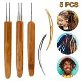 5pcs Dreadlock Crochet Hook Tool Set EEEkit 0.75mm Braid Hair Dreadlocks Needle Weaving Crochet for Braid Craft (1 Hook 2 Hooks 3 Hooks) Crochet Needles and Hair Locking Tool for Hair Dreadlock