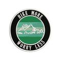 Hike More Worry Less Mountains Embroidered DIY Iron on or Sew-on Decorative Patch Badge Emblem Appliques Adventure Wildlife Vacation Travel Tourist Souvenir Series