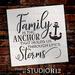 Family is The Anchor Stencil by StudioR12 DIY Modern Country Farmhouse Home Decor Inspirational Cursive Word Art Craft & Paint Wood Sign Reusable Mylar Template Select Size 18 x 18 inch