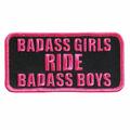 Hot Leathers BADASS GIRLS RIDE BADASS BOYS Iron-On / Saw-On Rayon PATCH - 4 x 2